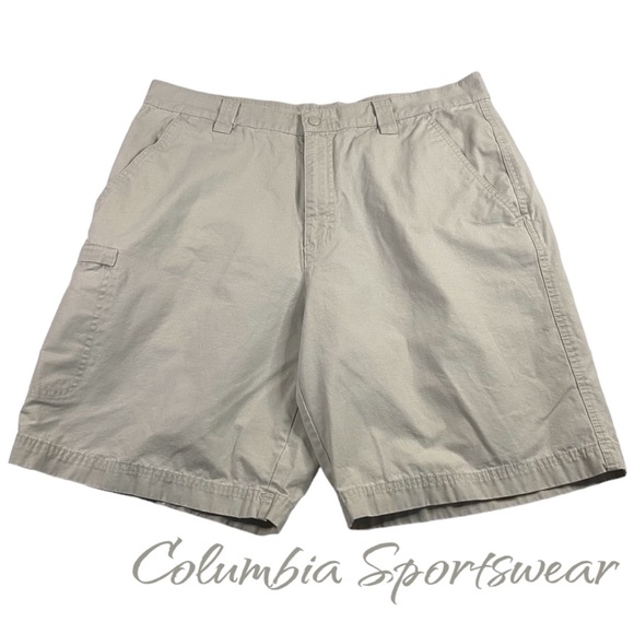 Columbia Sportswear Men's 36 Beige Khaki Cargo Cotton Shorts - Picture 11 of 12